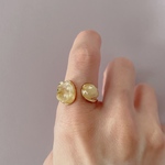 ◎天然石◎再販◎ルチルクォーツの2粒リング＊GD8