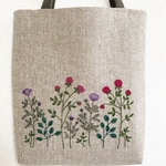 お花の刺繍＊布のバック