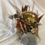 【送料無料】ドライフラワー　取手付き籠アレンジメント