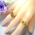 タイチンルチルクォーツ ・シトリン・ヘマタイトの天然石指輪