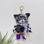 2443❤️ふわもこ黒三毛猫chanチャームストラップ