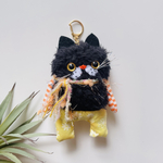 2445❤️ふわもこ黒猫chanチャームストラップ