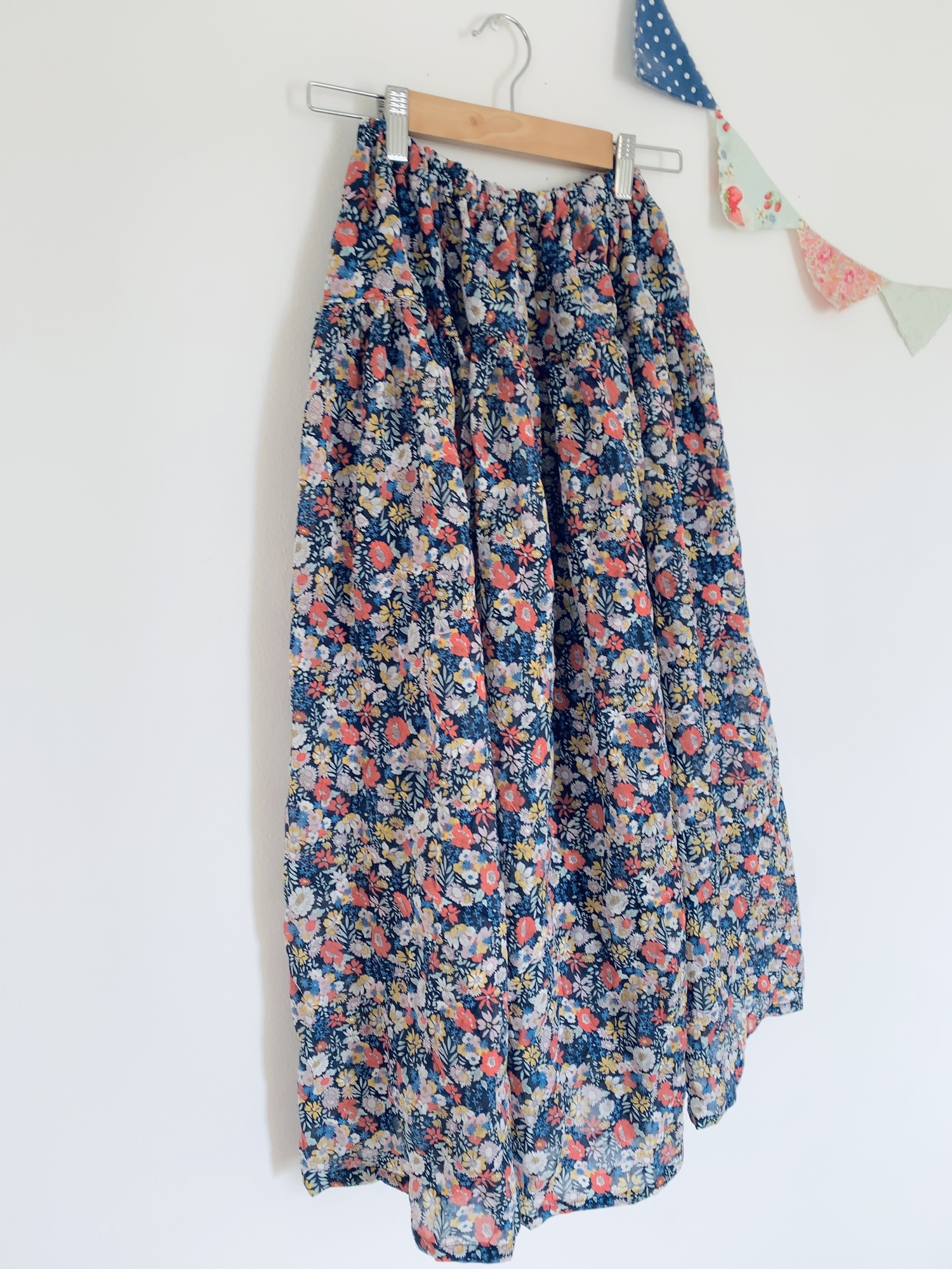 ＊belle fleurs♪リップルマキシティアードスカート(navy)＊ 6,800円