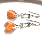 14kgf✳︎パイライト×ペリドット×カーネリアン　ピアス