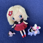 2way 大人ピンクワンピース×セパレート水着　ヘアアクセ&うさぎさん付き5点セット　イーマリーちゃん
