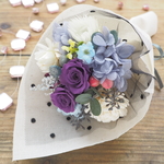 受注制作 Petit Bouquet＜Iris Grape ＞　＊　ミニブーケ・壁飾り