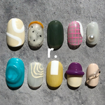 再再再再再再再販 人気No3 癖つよネイル ニュアンスネイル 個性派 カラフルネイル うねうね ぷっくり 