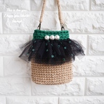 【在庫限り】ゼファーカ × チュール スマホショルダー　スマホポーチ　ズパゲッティ バッグ　カゴバッグ