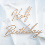  Half Birthday ハーフバースデー　レターバナー　　木製