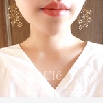 【再販×5】小枝ビーズ大ぶりピアス イヤリング/シンプル ビーズ クリア キラキラ お呼ばれ 結婚式 花嫁 浴衣   w103key