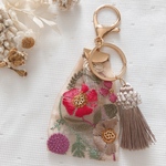 刺繍リボンキーホルダー♡ボタニカルフラワー