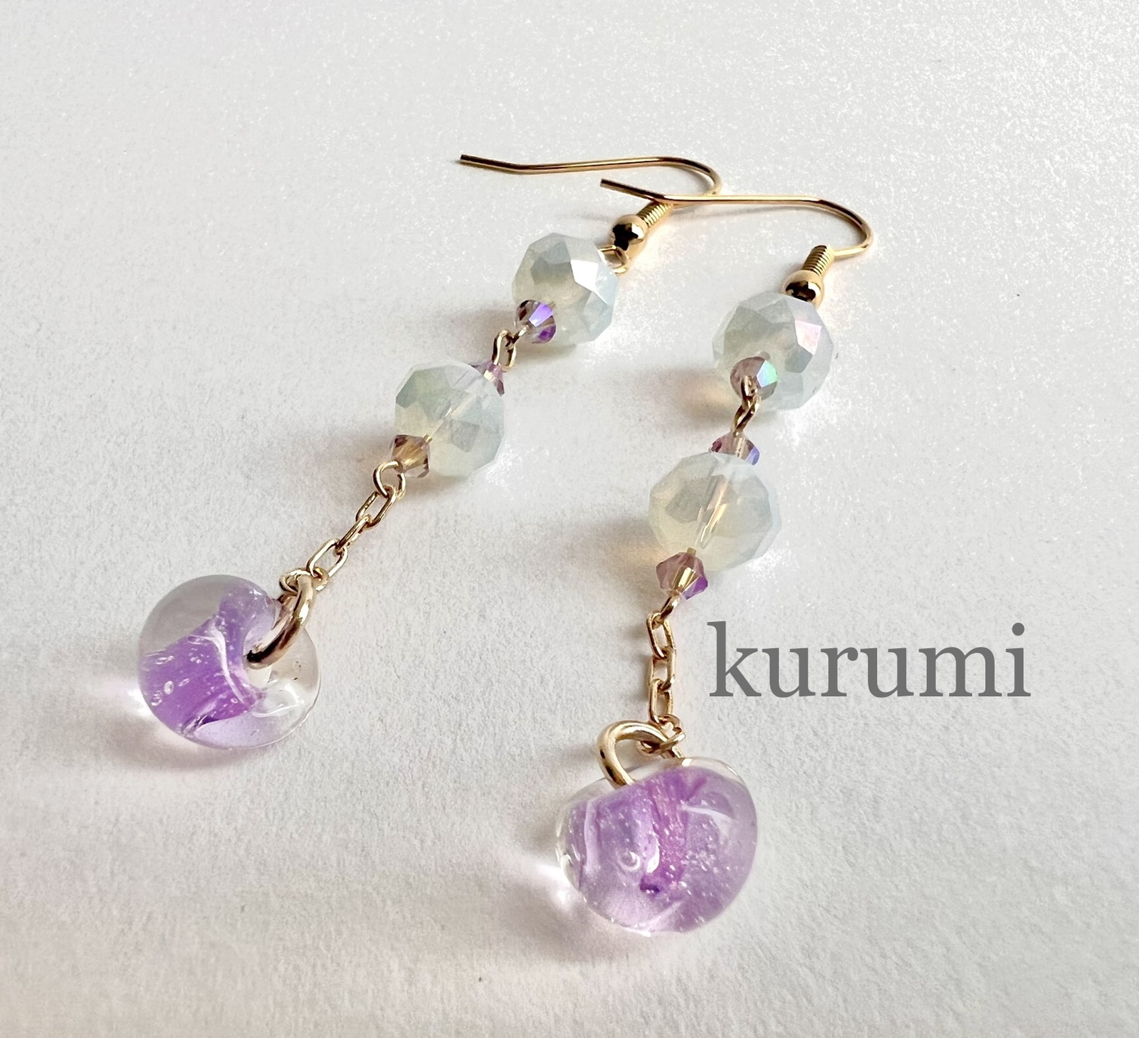 No.273 ドロップビーズとラインストーンのピアス ハンドメイド No.273 ドロップビーズとラインストーンのピアス ハンドメイド