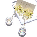 【yellow】flower × water ball pierce / earring