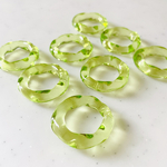 Clear Light Green 28mm Distorted Circle Parts