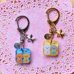 【名入れ】ワンちゃん🐕‍🦺キーホルダー⭐︎チャーム付き⭐︎スクエア型