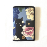 ⭐️黒猫とボタン⭐️通帳ケース／お薬手帳ケース／母子手帳ケース