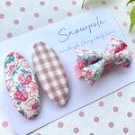 3本set...リバティプリントのぱっちんぴん&リボンクリップ