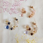 全3色 アシンメトリー イヤリング ピアス イヤーカフ