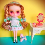 販売中💘ヴィンテージ アフタヌーンティー ワンピース セット ♪ 〜 グリーンデイジー 〜 ◆ ブライスアウトフィット ハンドメイド