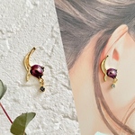 ボタニカルイヤーカフ🌿＊イヤークリップorピアス(パープル)