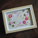 Ｔさまご依頼品　刺繍額　フラワーリース