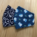 【再販】大人用立体マスク　H89 布マスク  パンダ　青　×  水色パンダ　ハンドメイド