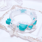 首輪💙ハートターコイズブルー×シルバーラメ💙