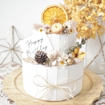 【再販】クレイケーキ　飾り付き　ウェルカムスペース　ピンクベージュ　誕生日ケーキ　結婚式
