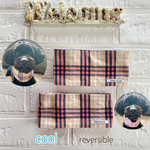 cool❗️小型犬用 ひんやり冷感クールネック！ チェック柄(ピンク)× いちご🍓柄 2WAY (リバーシブル)