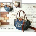 【新作】5WAY　半月bagに満月がま口bagを入れちゃいました　