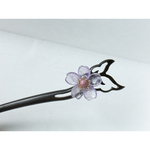 アメジストの桜のかんざし　木製　　檀　　ヘアアクセサリー　和装髪飾り　簪　