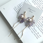natural stone×pearl pierce/earring(purple)