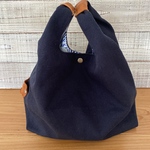 エコバッグ型バッグ。紺　帆布
