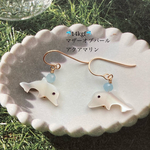 🐬14kgf🐬イルカとアクアマリンの可愛いピアス🐬水族館