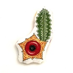 ガガイモ　ゼブリナのお花の刺繍ブローチ(チャーム変更可)