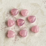 【6㍉ 30個】ミニハートビーズ♡オパールピンク♡チェコビーズ♡