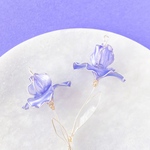 濃いめ あやめ Iris シルバー 青紫 イヤリング ピアス 花菖蒲 杜若