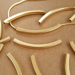 [1pcs] 3mmx40mm オール サージカル ステンレス  カーブパーツ 角  24KGP ゴールド 金属アレルギー対応