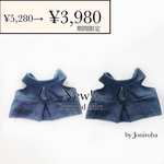 期間限定SALE✨【クール】とってもお洒落なクロップドクールシャツ❤️  インディゴ、ライトインディゴ、犬服　犬服ハンドメイド　クールエプロン　クールベスト　フレンチブルドッグ服　フレブル服　パグ服
