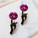 シー🤫💖 ラメ入りピンク唇のナイショピアス💋