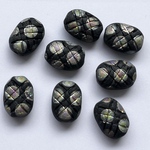 チェコビーズ　８個ピーコック約10×7mm
