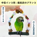 【中型インコ用】備長炭で爪とぎブランコ