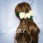 本物のお花の髪飾り Garden Wedding style