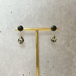 14kgf ダルメシアンジャスパー×フロストオニキスのピアス