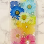 iPhoneケース､iPhoneカバー､押し花ケース､スマホケース､押しフルーツ､押し花､押し花カバー､スマホカバー､押しフルーツケース､押しフルーツカバー､Android 花 花柄リング付き、お花