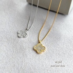 Happy clover necklace /サージカルステンレス/金属アレルギー対応/ゴールド/シルバー