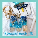 komachimachi様　ブルー5つ　文字入り　丸キーホルダー詳細はメッセージにて