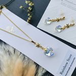 No.25、【再販】Swarovskiのクリスタルオーロ・ネックレスとピアス OR イヤリング・キラキラ♡ハート型・ダイヤモンドみたい最高の輝き・スタイリッシュ・エレガント・アレルギー対応・入学式にも