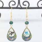 和風　ブルーラメ　金魚柄　二重　雫　ピアス　6