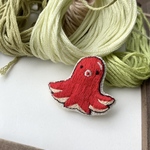 たこさんウインナーの刺繍ブローチ